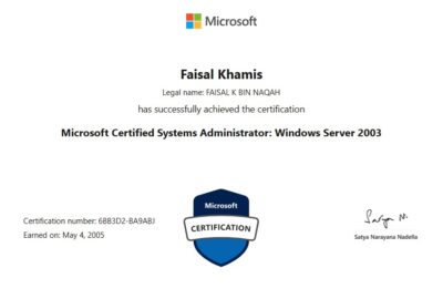 Microsoft Certified Systems Administrator: Windows Server 2003